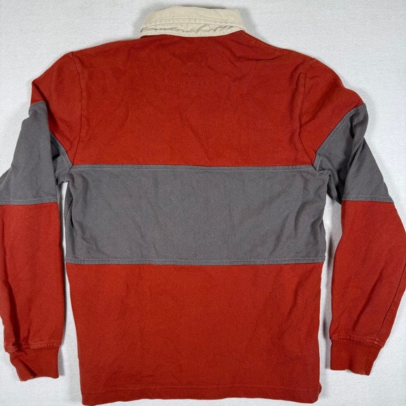 LL Bean Signature Mens Rugby Shirt Slim Fit Red Grey Colorblock Cotton 509435 S - Picture 10 of 10